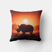 野生動物愛好家のための贅沢なサイ枕 クッション (裏面)