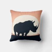 野生動物愛好家のための贅沢なサイ枕 クッション (裏面)