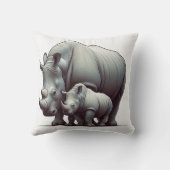 野生動物愛好家のための贅沢なサイ枕 クッション (裏面)