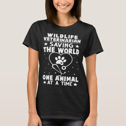 野生動物救獣医Tの世界動物 Tシャツ (正面)