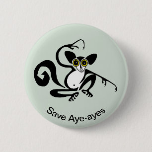 野生動物救- AYE-AYES -自然- 缶バッジ