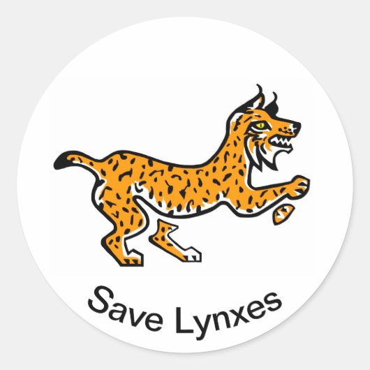 野生動物救- LYNXES – 野生動物 – ラウンドシール (正面)