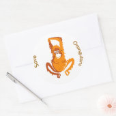 野生動物救ORANGUTANS – 絶滅危惧動物 – ラウンドシール (封筒)