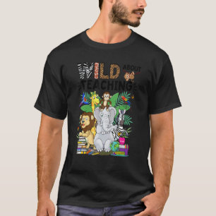 野生動物教えサファリジャングル動物について Tシャツ