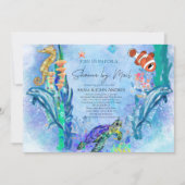 野生動物海シーベビーシャワーバイメール 招待状 (正面)