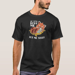 野生動物眠る動物パジャマかわいい昼寝レッドP Tシャツ