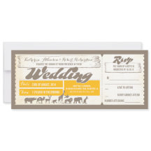 野生動物結婚式招待状チケット