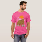 野生動物茶クマ森林動物自然動物B Tシャツ (正面フル)