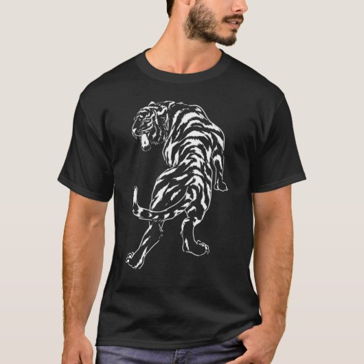 野生動物虎ホワイトマウンテン5 Tシャツ (正面)