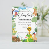 野生動物誕生日による子どもの招待 招待状 (スタンド正面)