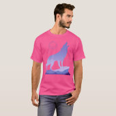 野生動物野生動物満月ハウリングオオカミ Tシャツ (正面フル)
