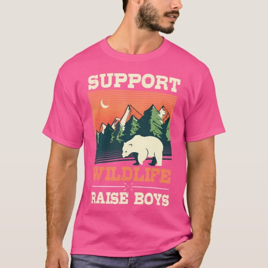 野生動物飼育ボーイコンセバニストキャンプをサポート Tシャツ (正面)