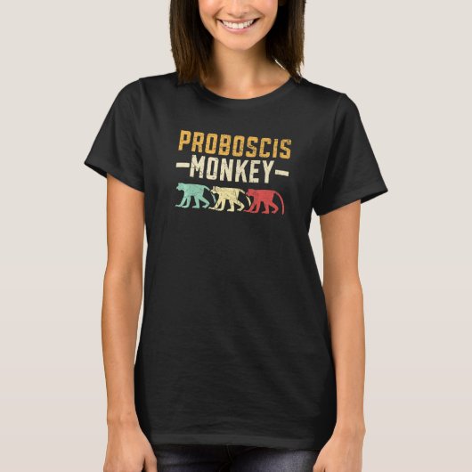 野生動物飼育員プロボシス猿ささやき Tシャツ (正面)