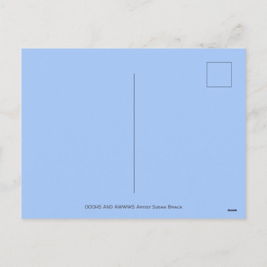 野生動物7月4日の花火、かわいいおもしろい シーズンポストカード (裏面)