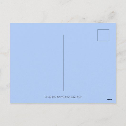 野生動物7月4日の花火、かわいいおもしろい シーズンポストカード (裏面)