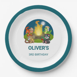 野生動物 ジャングル 夜 キャンプ 誕生日パーティー  ペーパープレート
