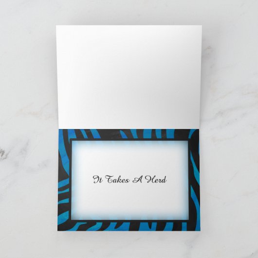 野生動物 ゼブラ ありがとう サンキューカード (内部)