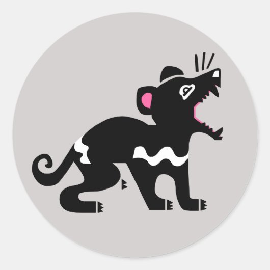 野生動物 – タスマニアDEVIL – オーストラリア –  ラウンドシール (正面)