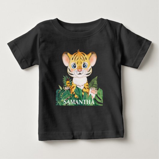 野生動物 トラ 赤ちゃん 愛 ベビーTシャツ (正面)