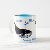 野生動物 – 救青いクジラ – 野生動物 –  ツートーンマグカップ (正面左)