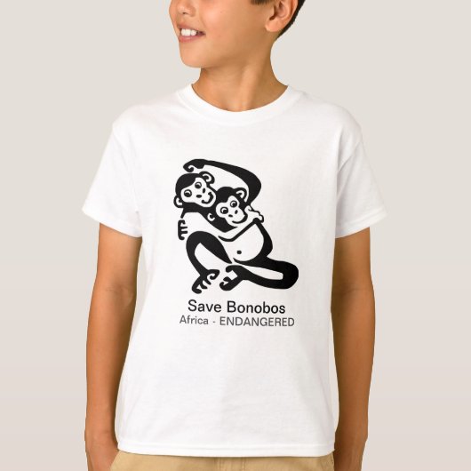 野生動物 – 救 BONOBOS – チンパンジー – アフリカ Tシャツ (正面)
