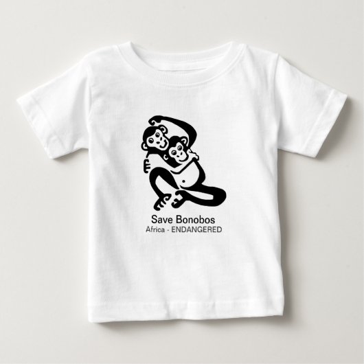 野生動物 – 救 BONOBOS – 野生生物アフリカ ベビーTシャツ (正面)