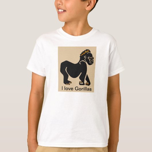 野生動物 – 私はゴリラが大好き – 猿 – 霊長類 – Tシャツ (正面)