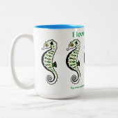 野生動物 – 私はシーホースが大好き – オーシャンズ ツートーンマグカップ (左)