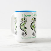 野生動物 – 私はシーホースが大好き – オーシャンズ ツートーンマグカップ (正面左)