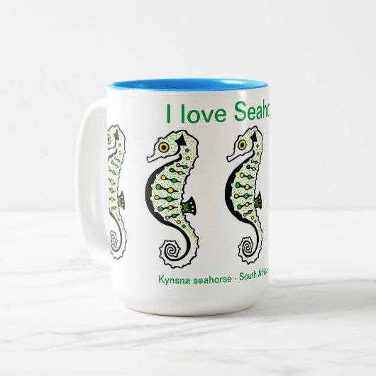野生動物 – 私はシーホースが大好き – オーシャンズ ツートーンマグカップ (正面左)