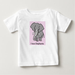野生動物 – 私は象を愛する – 自然 ベビーTシャツ
