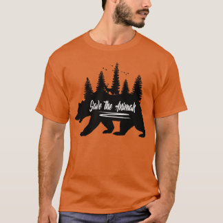野生動物 自然 森の動物 ギフト Tシャツ