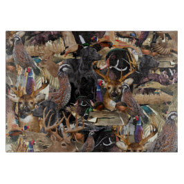 野生動物，鹿，アヒルとキジの狩り カッティングボード