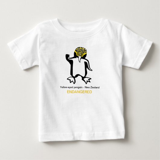 野生動物 – 黄色い目のペンギン – 野生動物 ベビーTシャツ (正面)