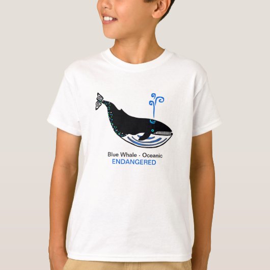 野生動物 – Blue WHALE – 動物グラフィック –  Tシャツ (正面)