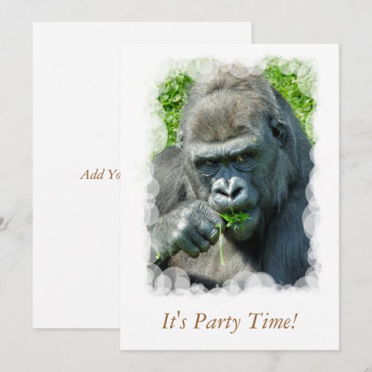 野生動物 – GORILLAS 招待状 (正面/裏面)