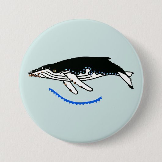 野生動物 – Humpback WHALE Wildlife – アクア 缶バッジ (正面)