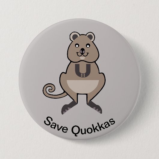 野生動物 – QUOKKAS救 – オストラリア – 缶バッジ (正面)