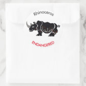 野生動物 – RHINOCEROS – 保護 – アフリカ ラウンドシール (バッグ)