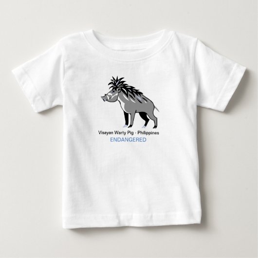 野生動物 – Visayan warty PIG – ワルソグ – 自然 ベビーTシャツ (正面)