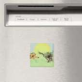 野生型四角い磁石の水牛を追いかけるライオン マグネット (インサイチュ (食洗機))
