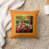 「野生威厳のあるで休んでいるトラ」買今 クッション (ブランケット)