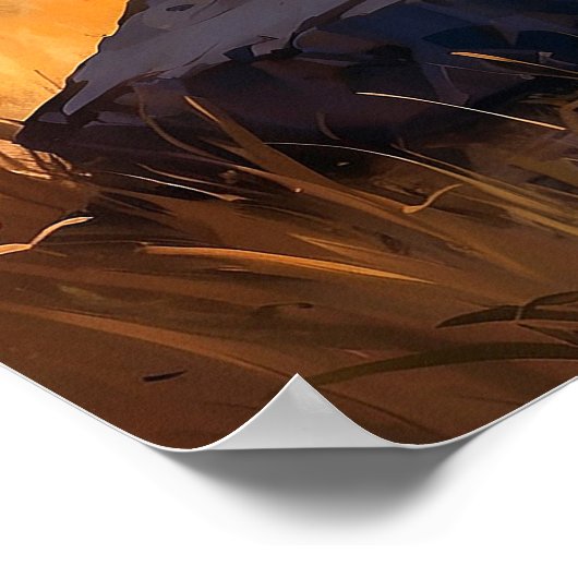 野生威厳のあるの宗教のライオ絵を描ン ポスター (角)