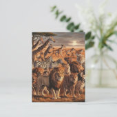 野生威厳のあるの生物の集まり ポストカード (スタンド正面)