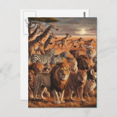 野生威厳のあるの生物の集まり ポストカード (正面/裏面)