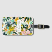 野生感じ熱帯ハイビスカスフローラカスタム ラゲッジタグ (正面横)