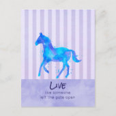 野生感動的の引用文のランニング馬 ポストカード (正面)