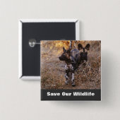 野生救の犬 缶バッジ (正面&裏面)