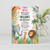 野生救の2歳の誕生日に動物園のゼブラサファリ 招待状 (スタンド正面)