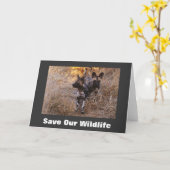 野生救犬のグリーティングカード カード (黄色い花)